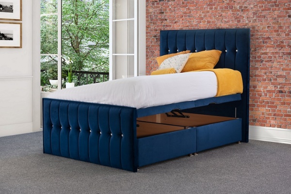 Sweet Dreams Style Sparkle Upholstered Fabric Bed Frame with Headboard