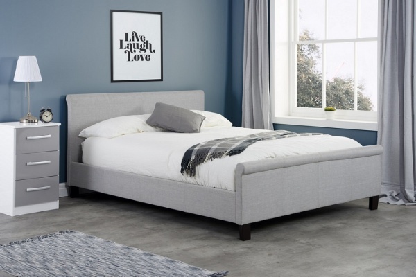 Birlea Stratus Silver Fabric Upholstered Bed Frame