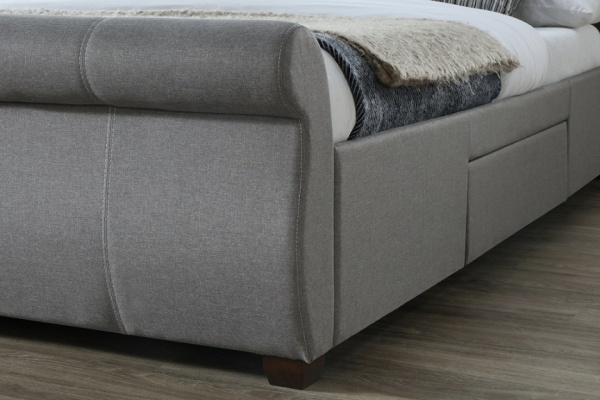 Birlea Lancaster 2 Drawer Fabric Upholstered Grey Bed Frame