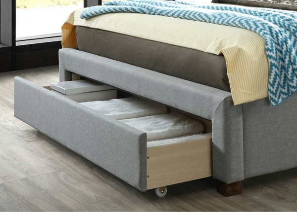 Birlea Shelby 3 Drawer Fabric Upholstered Grey Bed Frame
