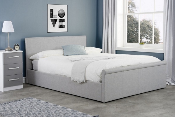 Birlea Stratus Silver Fabric Upholstered Ottoman Bed Frame