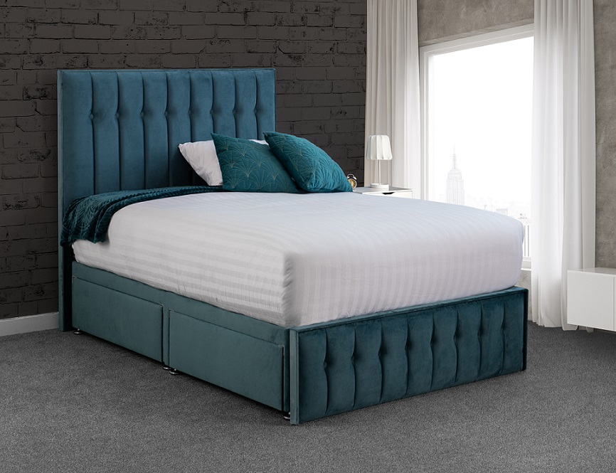 Rhythm Fabric Bed Frame with Headboard