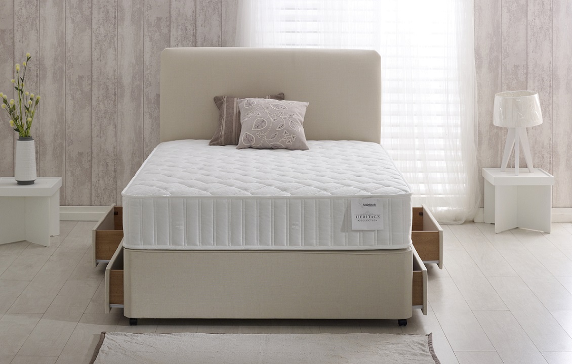 Healthbeds Heritage Hypo Allergenic Luxury Deep Filled Open Coil Divan Bed Set