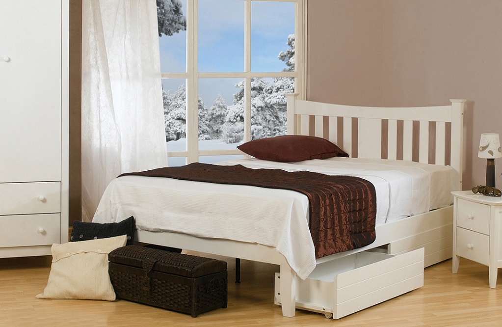 Sweet Dreams Kingfisher White Solid Wood Bed Frame Best Beds Direct