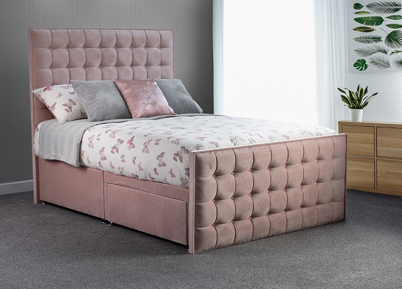 Classic Upholstered Fabric Bed Frame, Fabric Headboard Divan Bed Frames