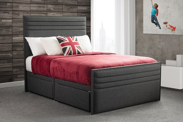 Sweet Dreams Style Chic Upholstered Fabric Bed Frame with Headboard