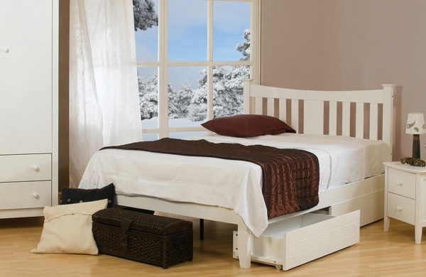 Sweet Dreams Kingfisher White Solid Wood Bed Frame