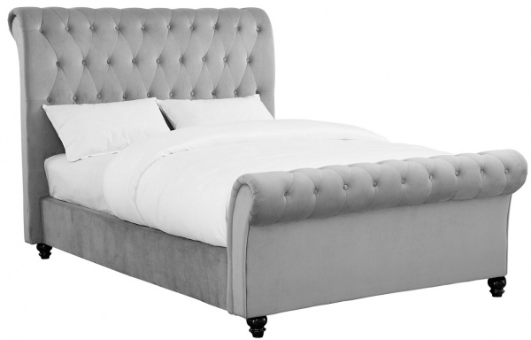 Sweet Dreams Maxine Plush Grey Upholstered Fabric Bed Frame