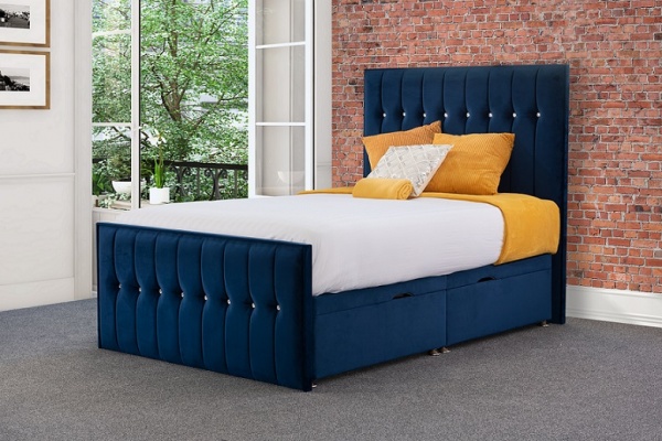Sweet Dreams Style Sparkle Upholstered Fabric Bed Frame with Headboard