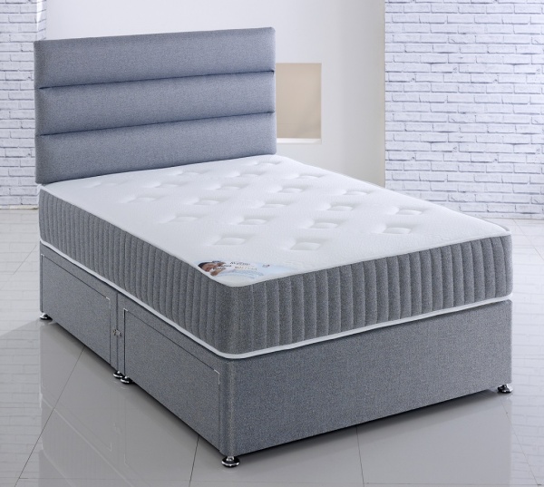 Repose Olivia High Lofted Open Coil Spring Unit Cool Touch Fabric Divan Bed Set